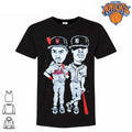 Vintage New York Mets and Yankees Nas Hip Hop Cartoon Rap Baseball Blue Graphic Shirt