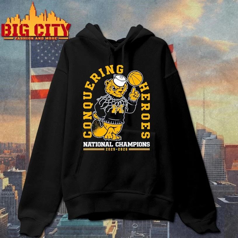 Michigan Wolverines Conquering Heroes Basketball National Champions Shirt
