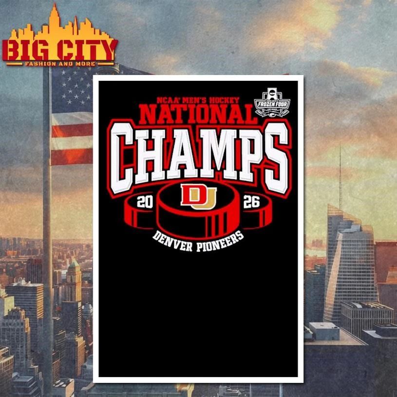 Denver Pioneers 2026 NCAA Frozen Four Men’s Ice Hockey National Champions Hockey Puck Shirt