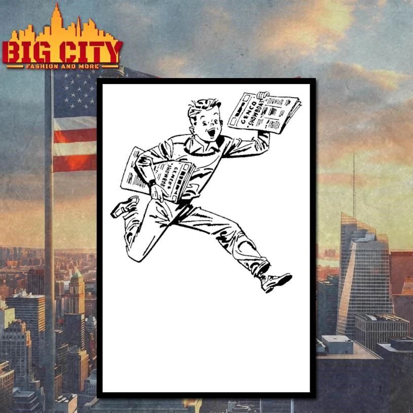 Retro Newspaper Boy Genco Showboat Advertising Mascot Shirt