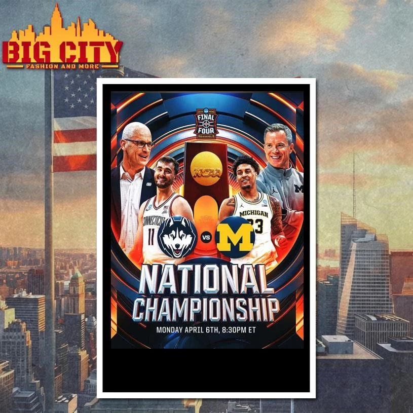 UConn Huskies Vs Michigan Wolverines Men’s Basketball 2026 NCAA National Championship Head To Head Home Decor Poster Shirt