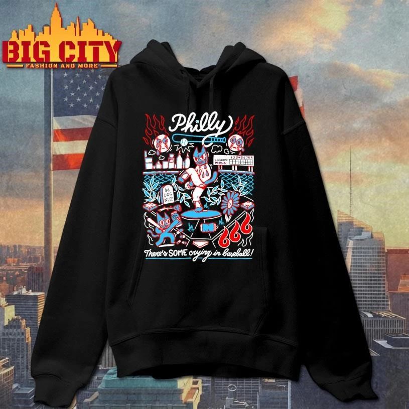 Philly There is Some Crying in Baseball Cartoon Cat Pitcher Shirt