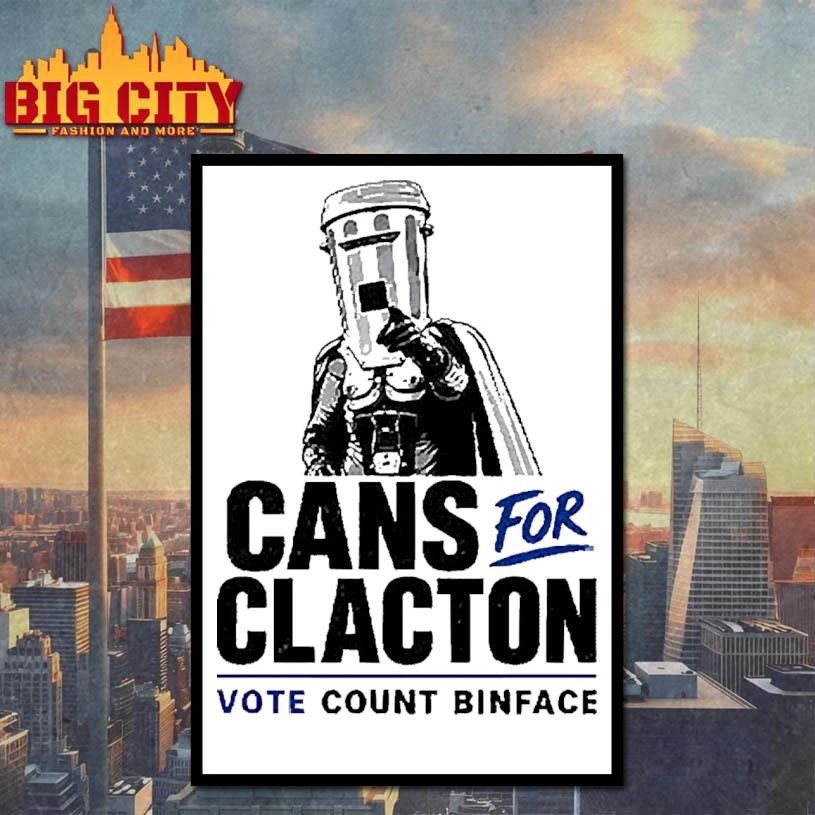 Cans For Clacton Vote Count Binface Funny Bin-Head Political Campaign Graphic UK Election Parody T Shirt