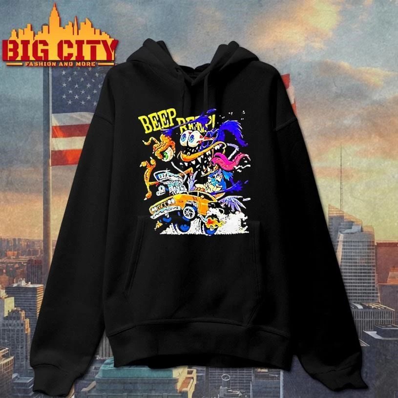 Road Runner Cartoon Horror Hot Rod Vehicle Beep Beep Shirt