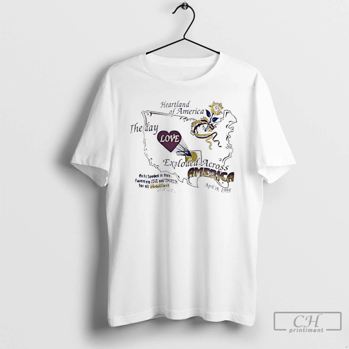 Classic Heartland Of America The Day Love Exploded Across America 1995 T Shirts