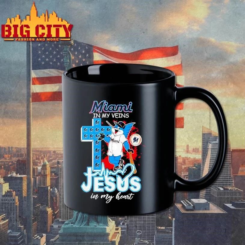 Marlins In My Veins Jesus In My Heart mascot Shirt