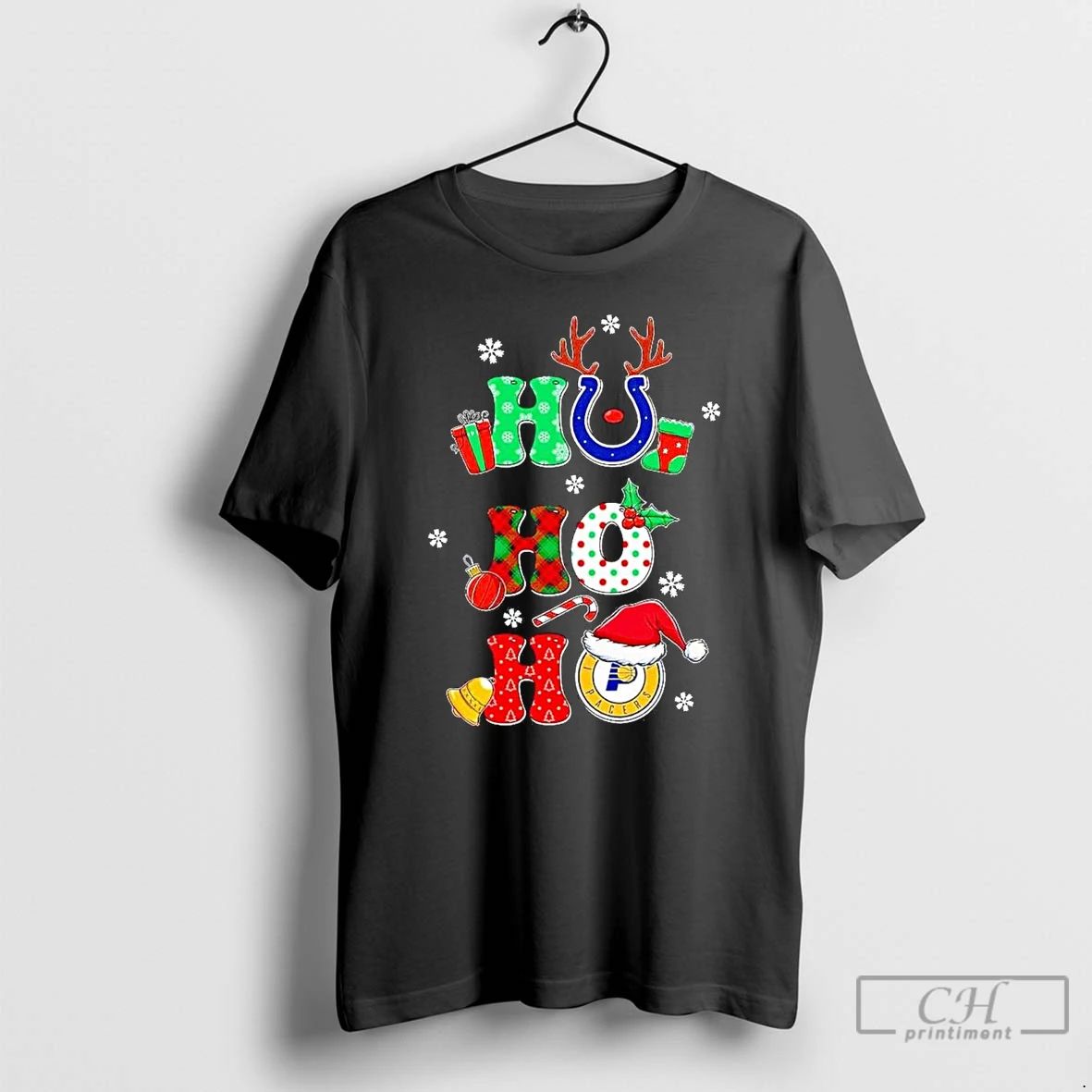 Classic Indiana Sports Teams Colts And Pacers Ho Ho Ho Christmas T Shirts