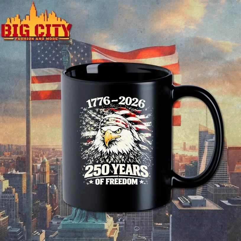 250 Years Of Freedom Eagle Patriotic American Flag 4th Of July Usa Independence Day Shirt