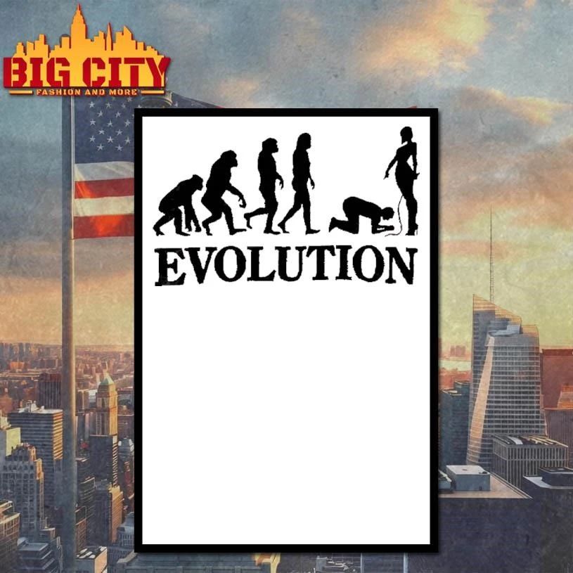 Human Evolution to Female Dominatrix BDSM Kink Humor Silhouette Graphic Shirt