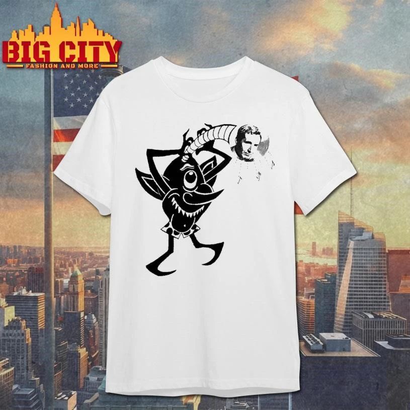 Vintage 1950s Black Imp Goblin Playing Retro Vinyl Record Player Shirt