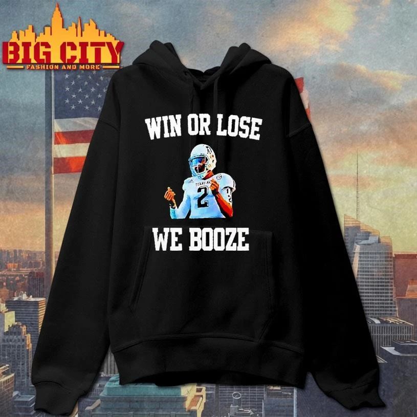 Johnny Manziel Texas A and M Aggies Win or Lose We Booze T Shirt