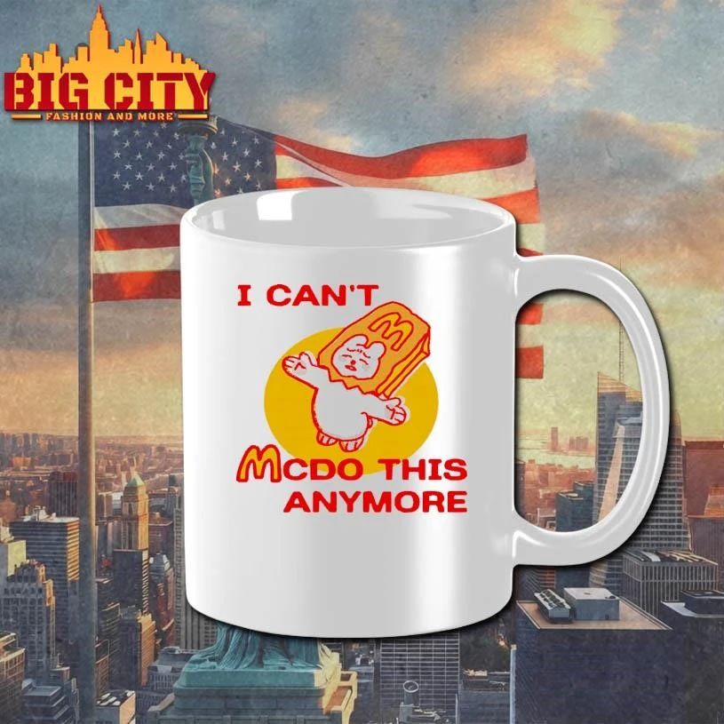 I Cant McDo This Anymore Sad Bear Fast Food Meme Casual Shirt