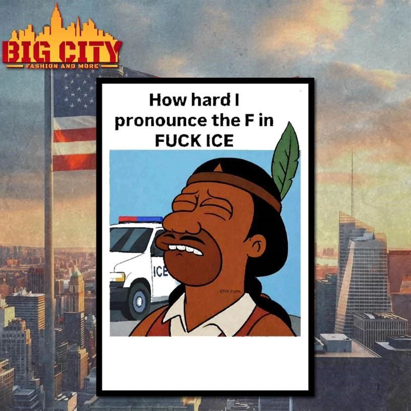 How Hard I Pronounce The F In Fuck Ice Native Cartoon Character Police Car Shirt