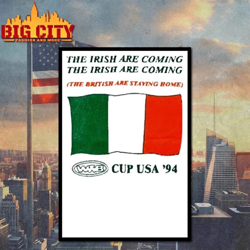The Irish are coming World Cup USA 94 vintage Ireland football flag shirt