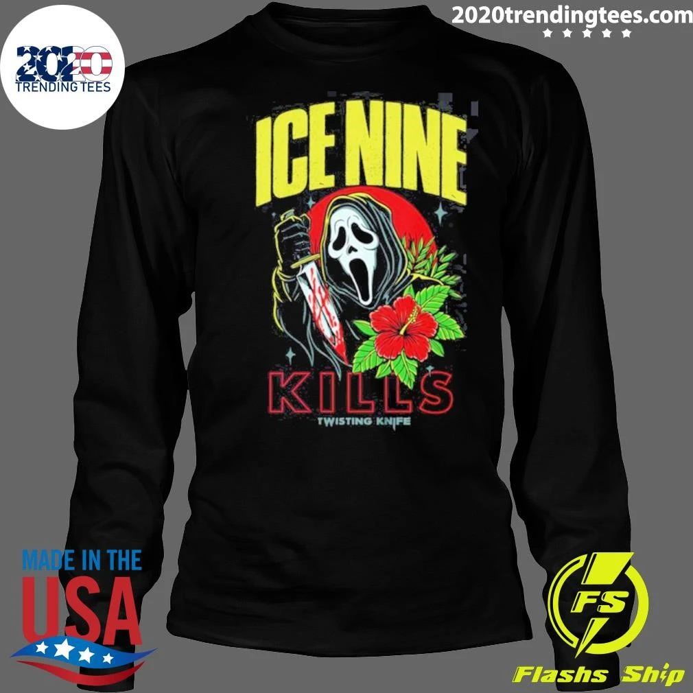 Ice Nine Kills Summer Of Silence 2026 Collection Ghostface Twisting Knife Aloha Sidney Tee Shirt