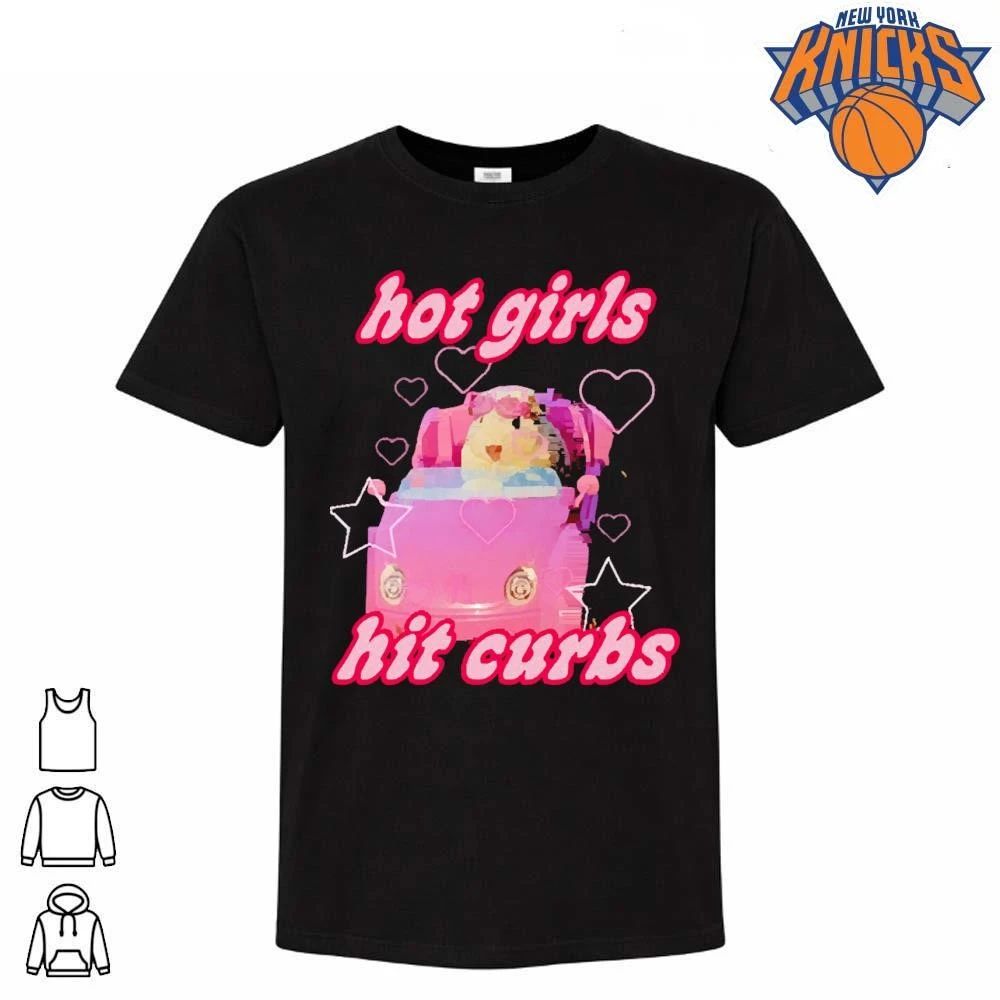 Girls Hit Curbs Funny Hamster Driving Graphic T Shirt