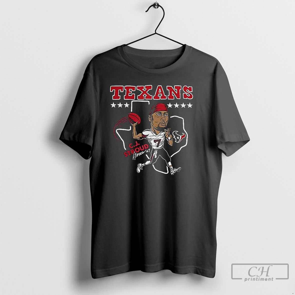 Classic C J Stroud Houston Texans Football Caricature Signature T Shirts
