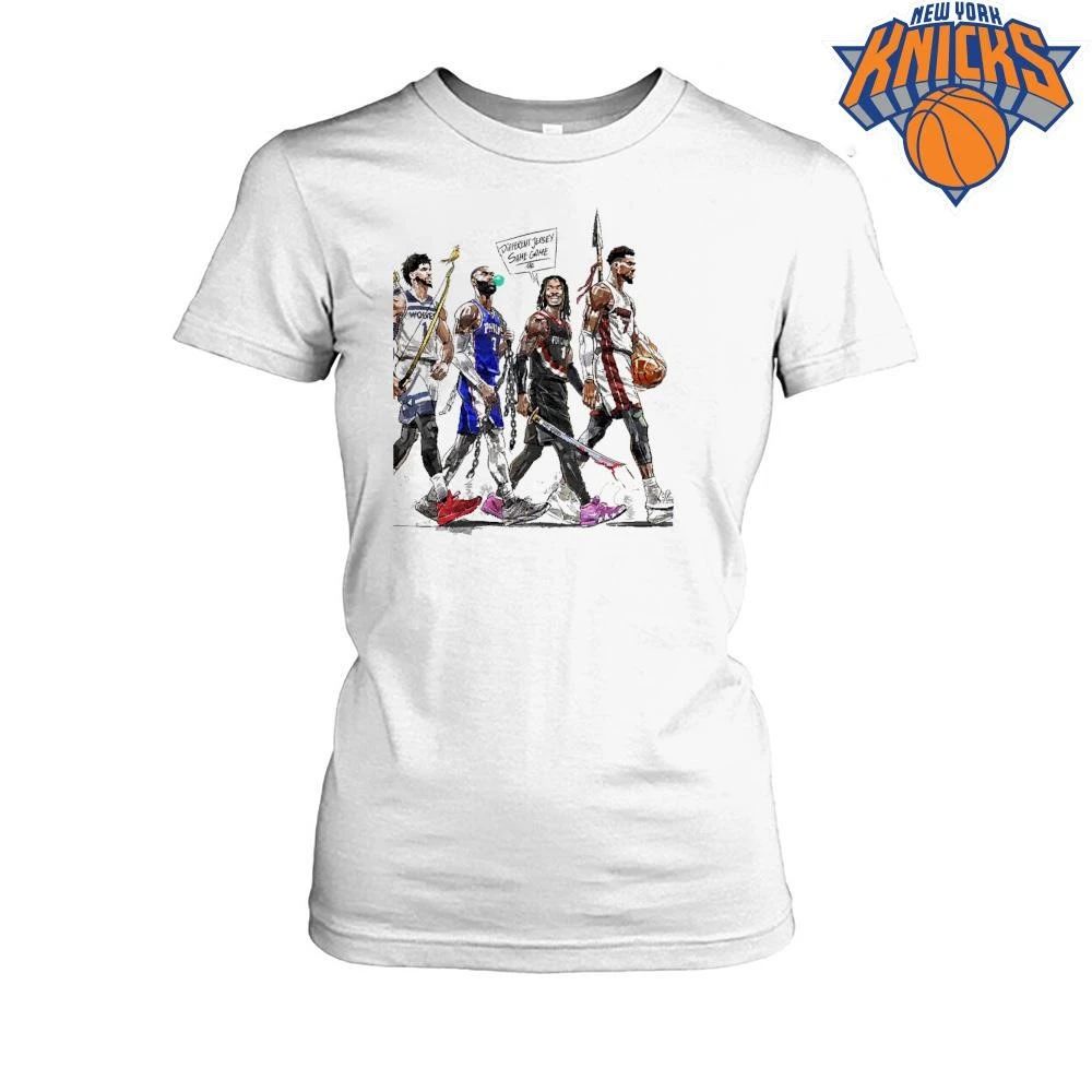 Different Jersey Same Game NBA Stars Basketball Anime Art Illustration shirt