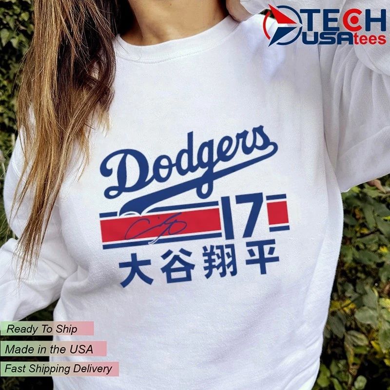 Los Angeles Dodgers Shohei Ohtani No. 7 Japanese signature shirt