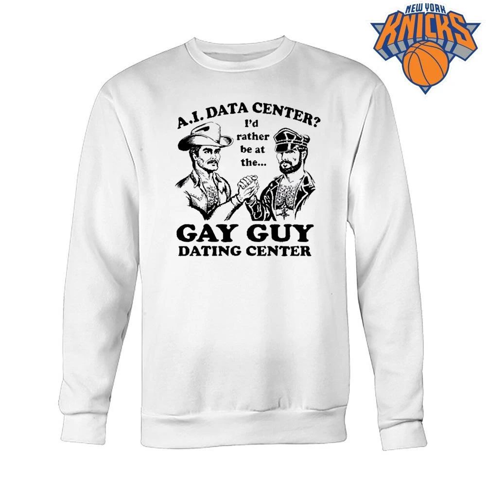 AI Data Center Id Rather Be At The Gay Guy Dating Center Retro Shirt