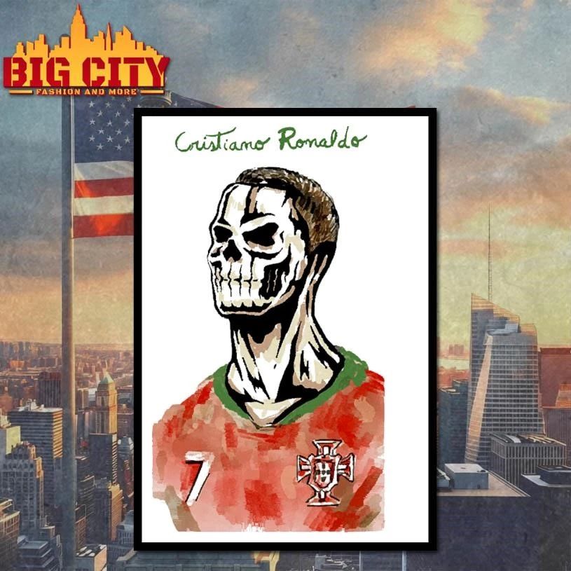Cristiano Ronaldo Portugal Skull Graphic Streetwear Shirt