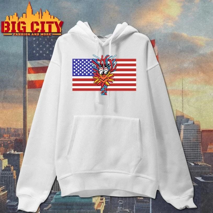 Patriotic Gooney Bird American Flag T Shirt