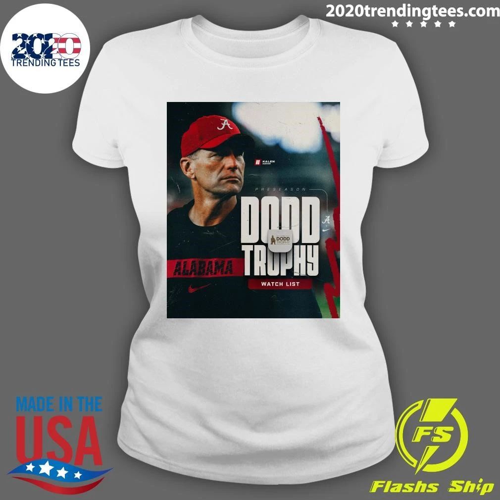 Coach Kalen DeBoer has been named to the 2026 The Dodd Trophy Preseason Watch List Shirt