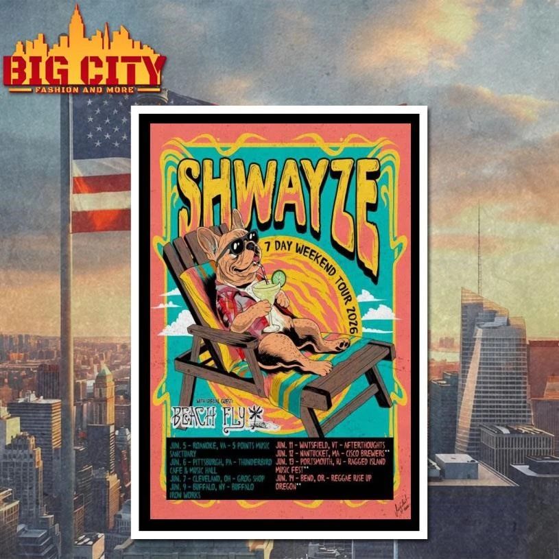 Shwayze 7 Day Weekend Tour 2026 Poster Shirt