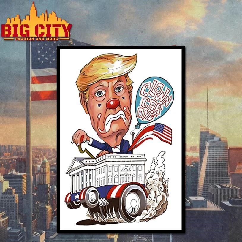 Trump clown car cartoon Funny Parody Shirt