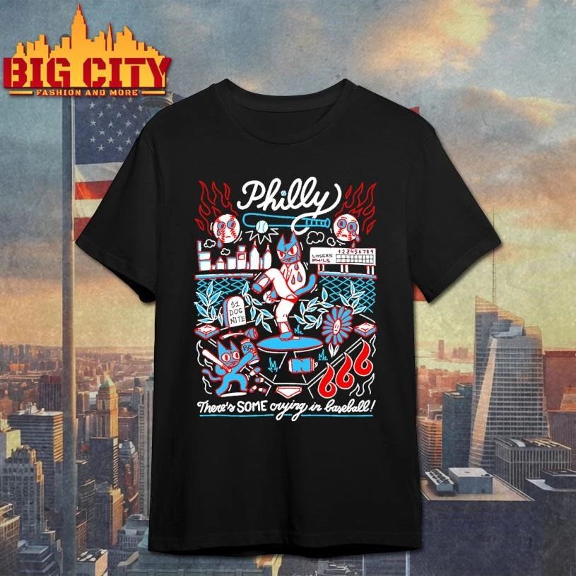 Philly There is Some Crying in Baseball Cartoon Cat Pitcher Shirt