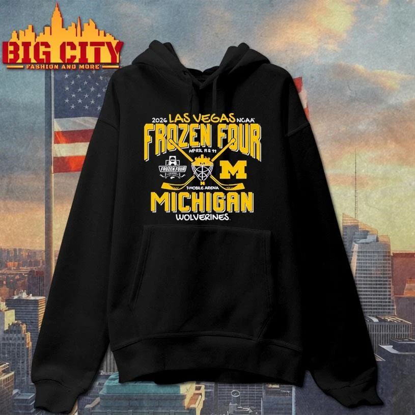 Michigan Wolverines Men’s Hockey 2026 NCAA Frozen Four Vegas Hockey Mask College Shirt