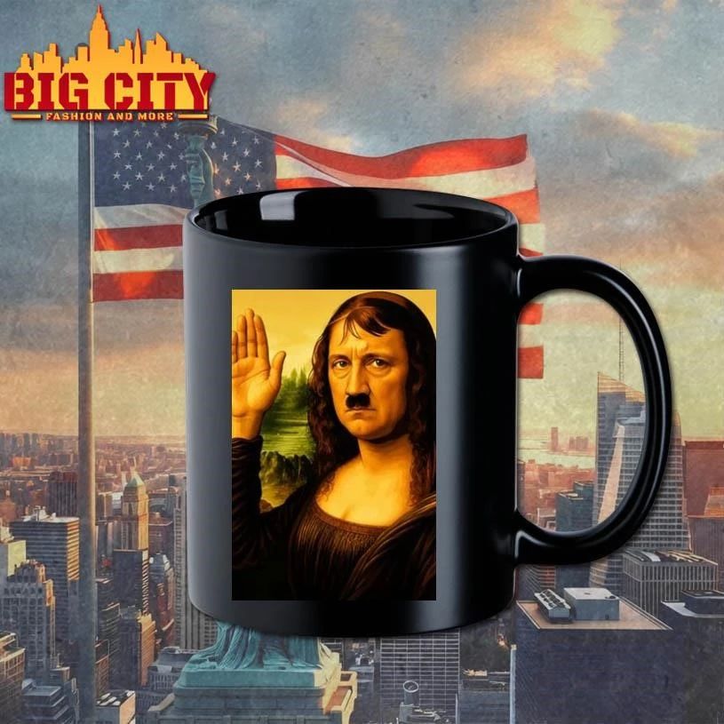 Mona Lisa Adolf Hitler Parody Art Funny Mashup Shirt