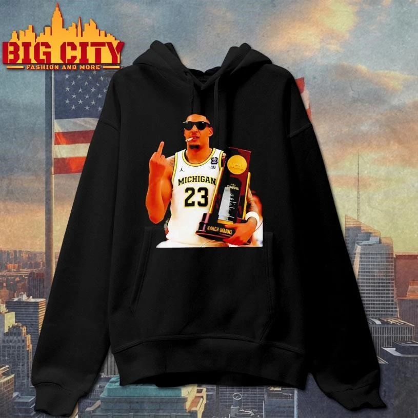 Yaxel Lendeborg Michigan Wolverines National Champions 2026 Middle finger and smoking Graphic Shirt