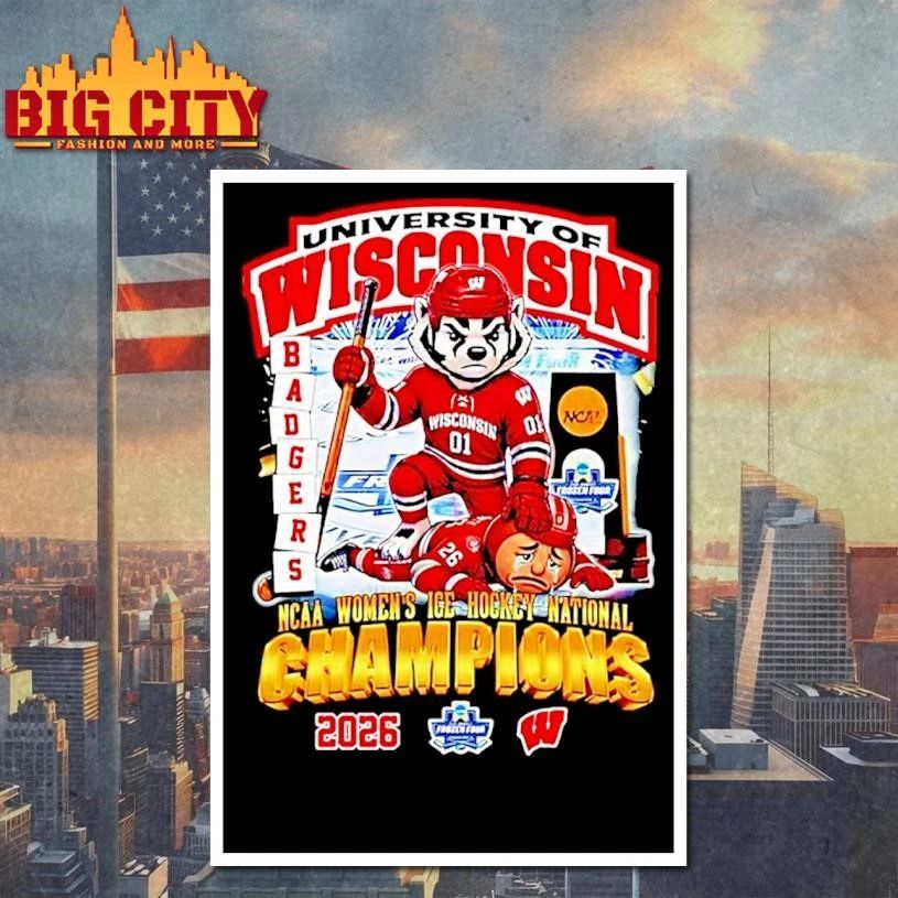 University Of Wisconsin Ncaa Womens Ice Hockey National Champions 2026 Mascot Shirt