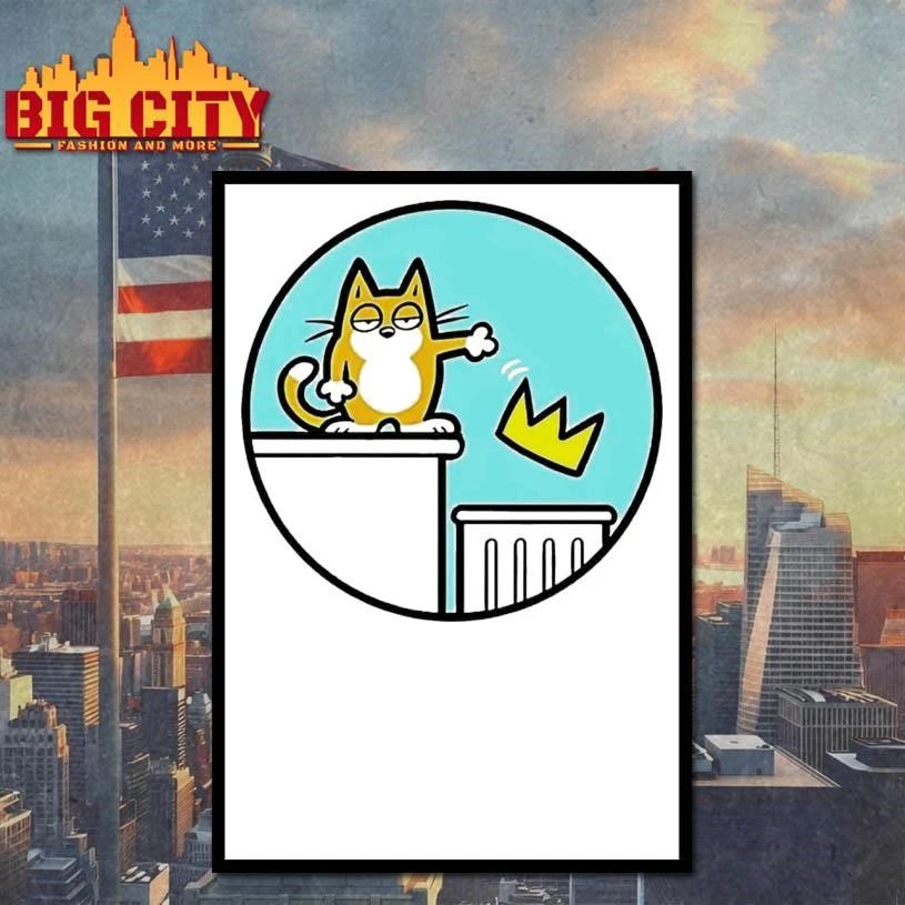 Simons Cat Throw Away The Crown No Kings Anti-Trump Shirt