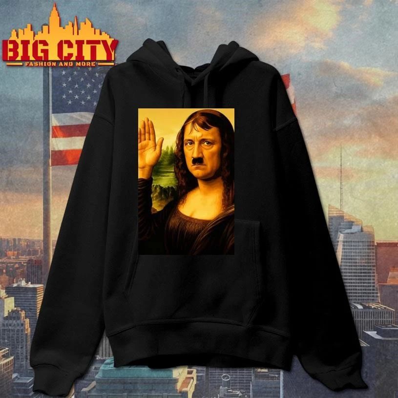 Mona Lisa Adolf Hitler Parody Art Funny Mashup Shirt