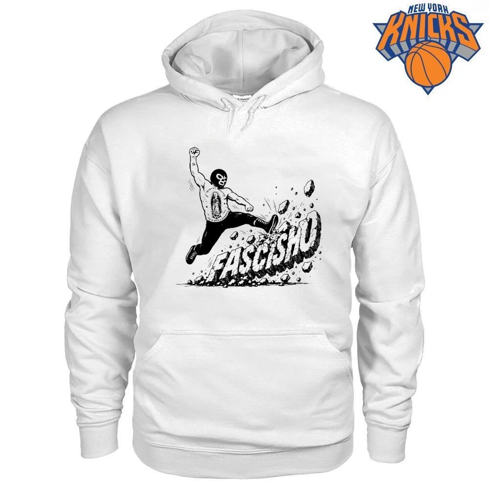 Anti Fascist Lucha Libre Mexican Wrestler Kicking Fascismo Graphic Artwork Shirt