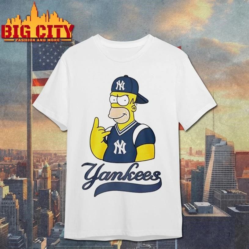 Homer Simpson New York Yankees Baseball Fan Graphic Shirt