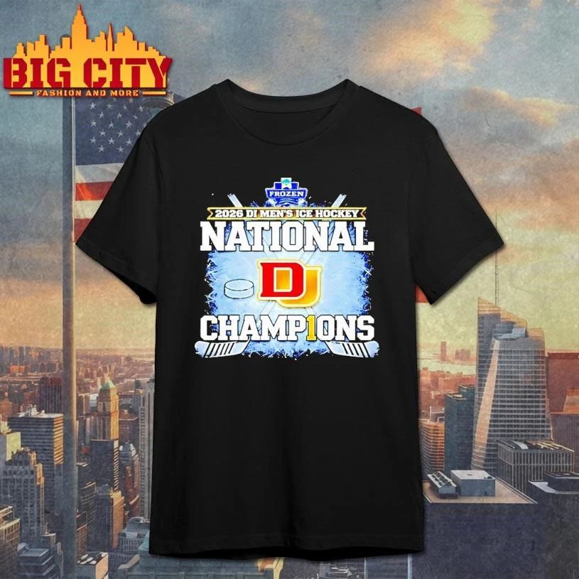 Denver Pioneers Mens Ice Hockey National Champions 26 Logo Shirt