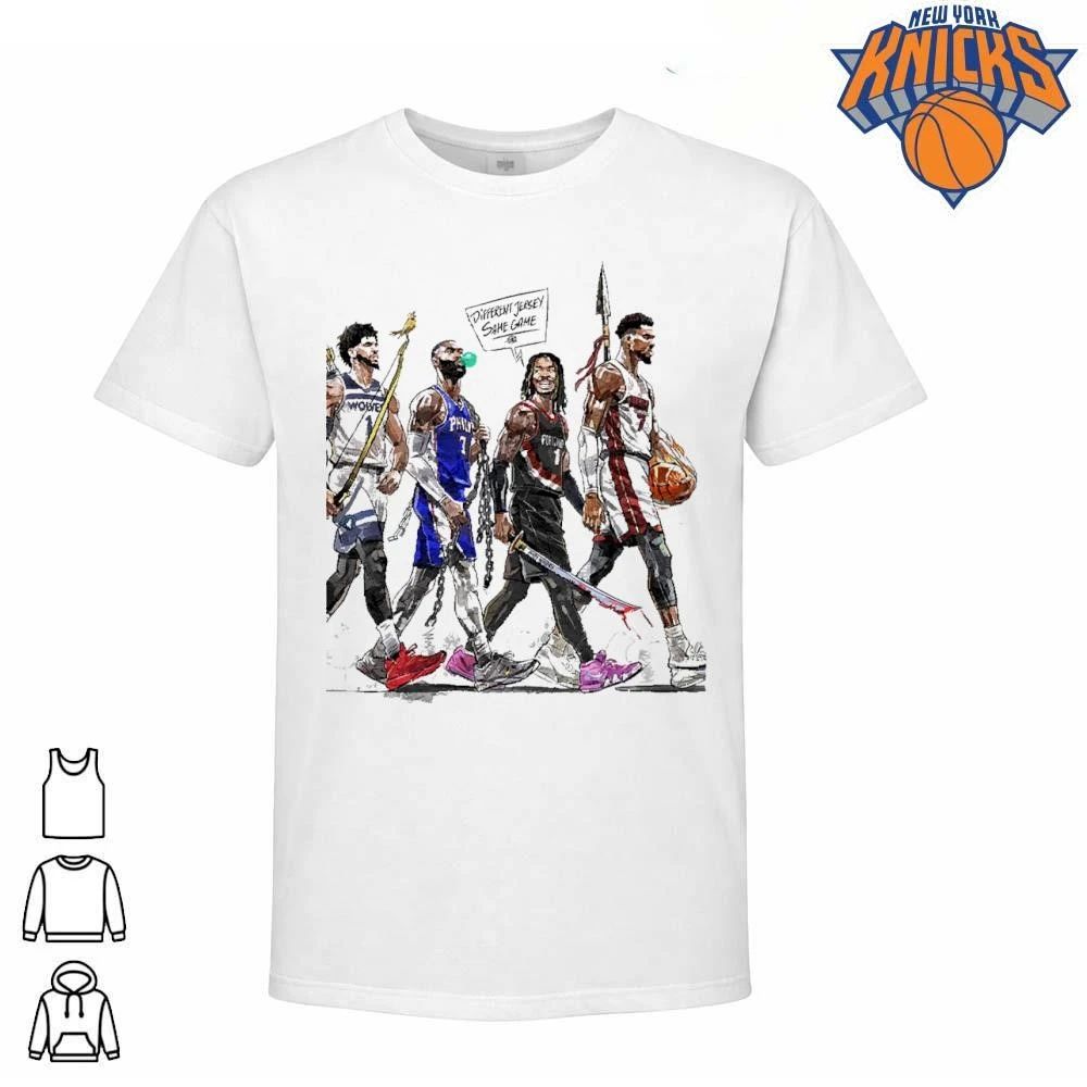 Different Jersey Same Game NBA Stars Basketball Anime Art Illustration shirt