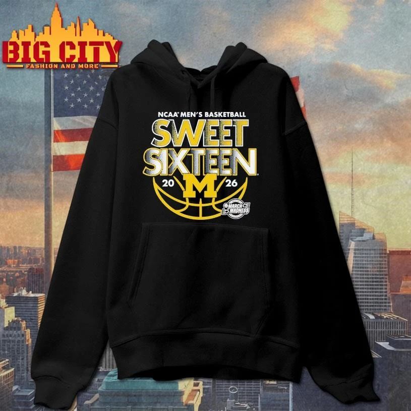 Michigan Wolverines NCAA Division I Men’s Basketball Final Four Indianapolis 2026 Sweet Sixteen College Shirt