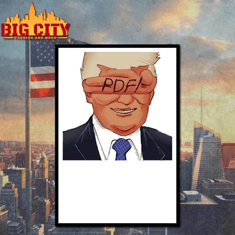 Funny Trump PDF Blindfold Political Cartoon Meme Shirt