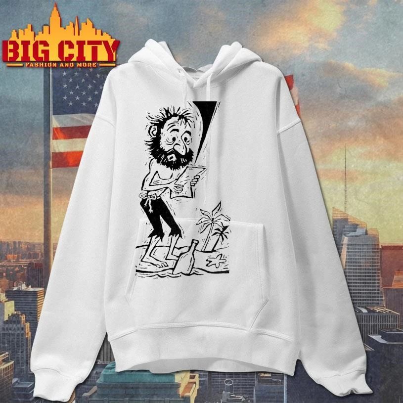 Vintage Castaway Message in a Bottle Cartoon Island Shirt