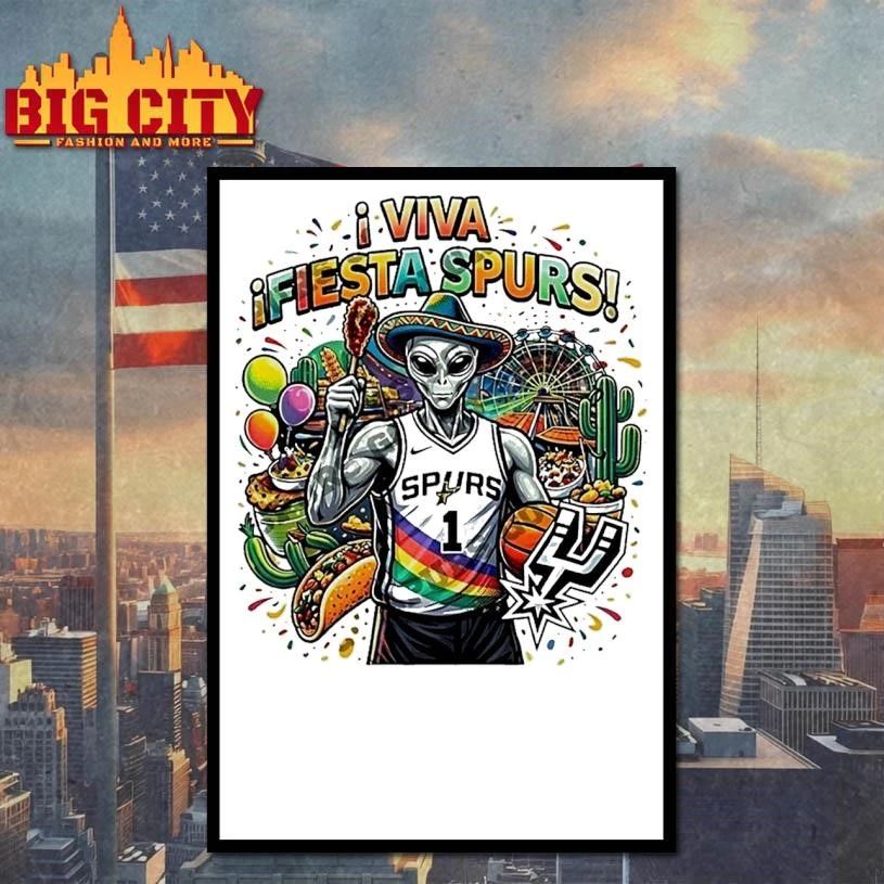 Alien Victor Wembanyama Fiesta San Antonio Spurs Basketball Mexico Viva Fiesta Spurs Shirt