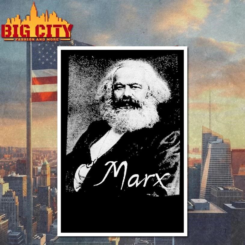 Karl Marx Portrait Graphic Tee Historical Socialist Communist Figure Shirt