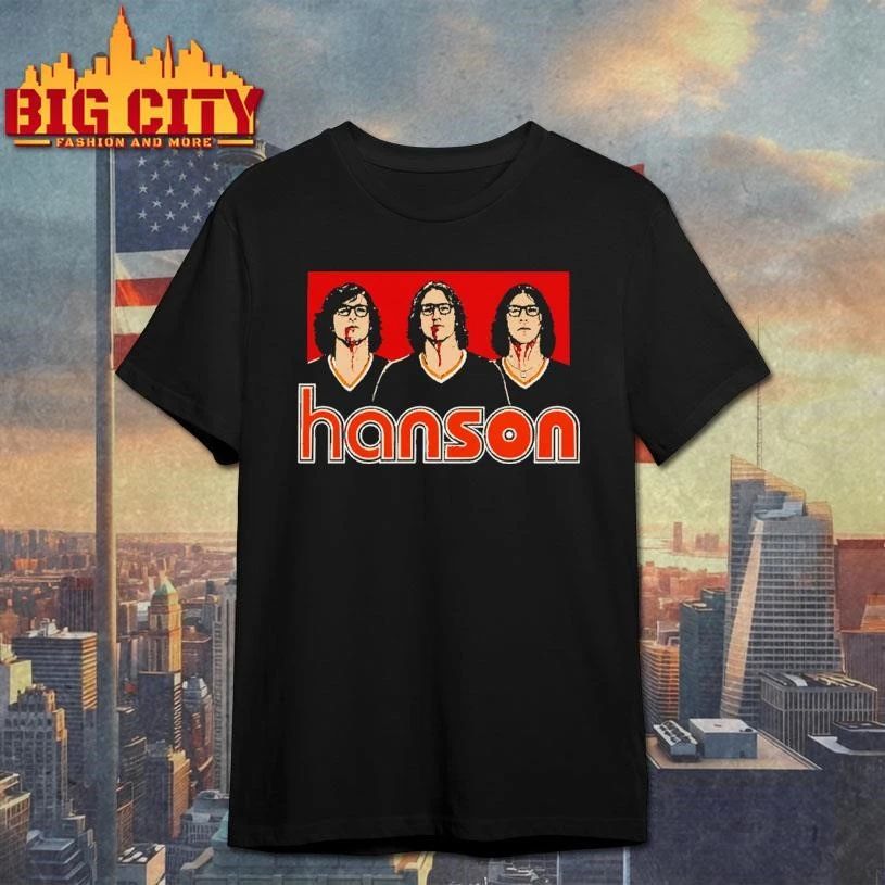 Hanson band Slap Shot movie Hanson Brothers bloody hockey crossover shirt