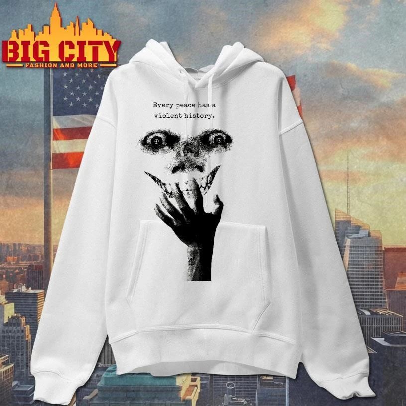Every Peace Has A Violent History Creepy Smile Skull Dark Art Shirt