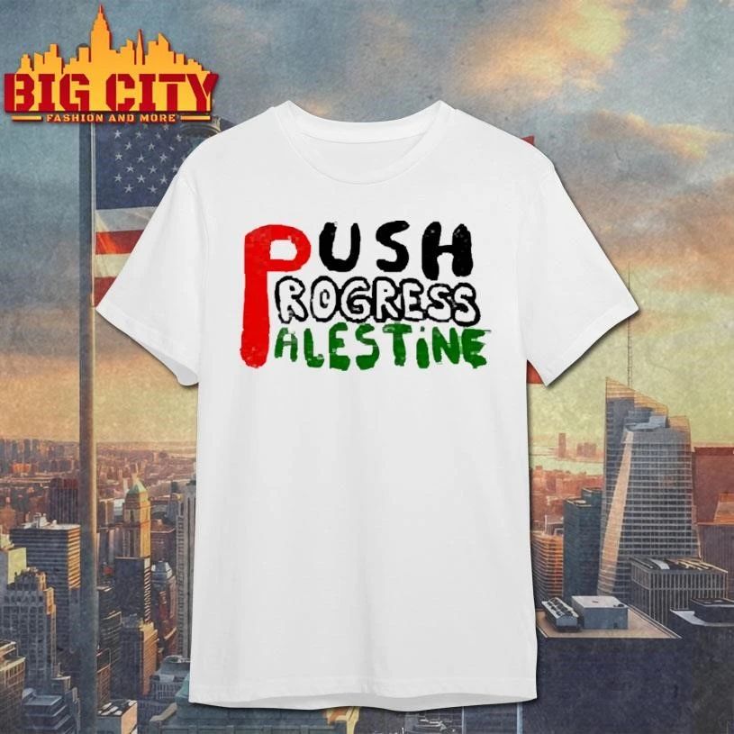 Push Progress Palestine Typography Red Black Green Graphic shirt
