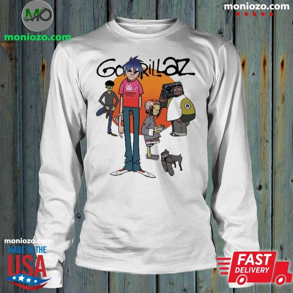 Original Gorillaz Cartoon Band Members 2026 Vintage Graphic White T-Shirt