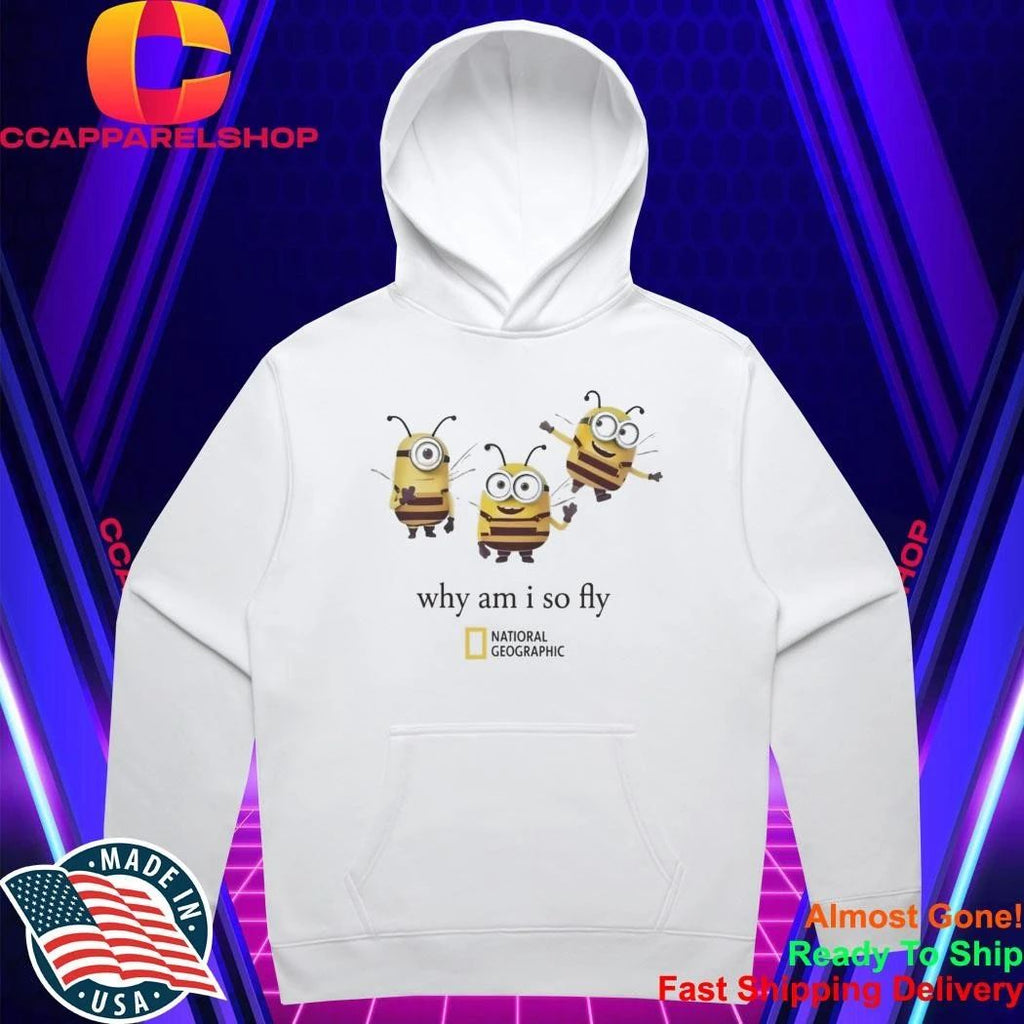 Why Am I So Fly Minion Bee Parody Graphic Shirt